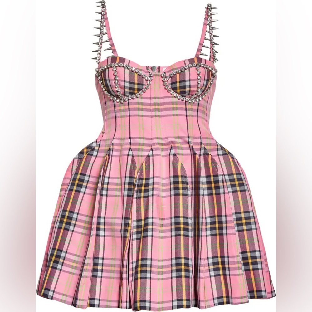 AREA Pink Plaid Dress